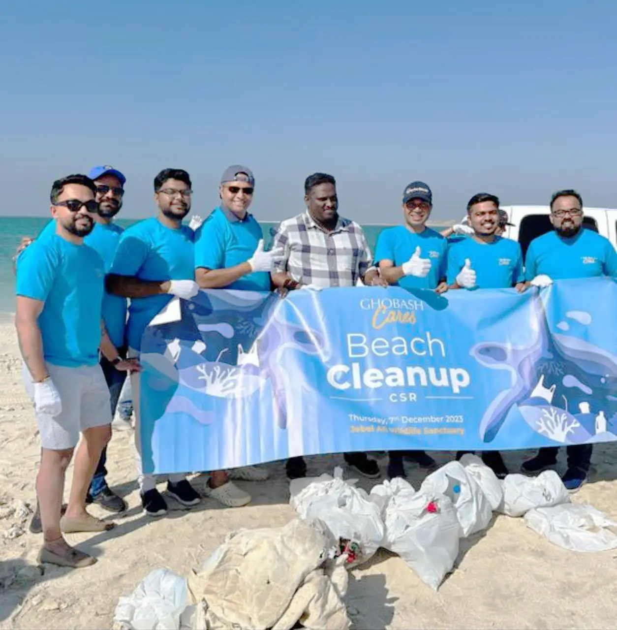 Beach cleanup by Ghobash Cares